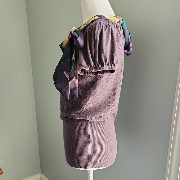 Ted Baker London Mauve Purple Knit Sweater With Scarf Detail - Picture 2 of 10